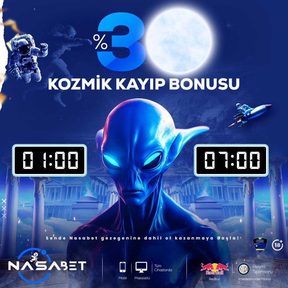 👽 Kazancın Gezegeni Nasabet'te Kozmik Kayıp Bonusu  sizlerle !

 Anlık Kayıp Bonusuyla 
Tekrar Şansını Dene 🍀

🌙 Gececi Tayfaya BONUS 👍

✅ Belge Talebi Yok! 
✅ Çapraz Çekim  
✅ 1.000.000 TL Çekim Limiti 
✅ 5 DK Ödeme Garantisi !

⚡️ Güvenilir ve Hızlı bahis ;