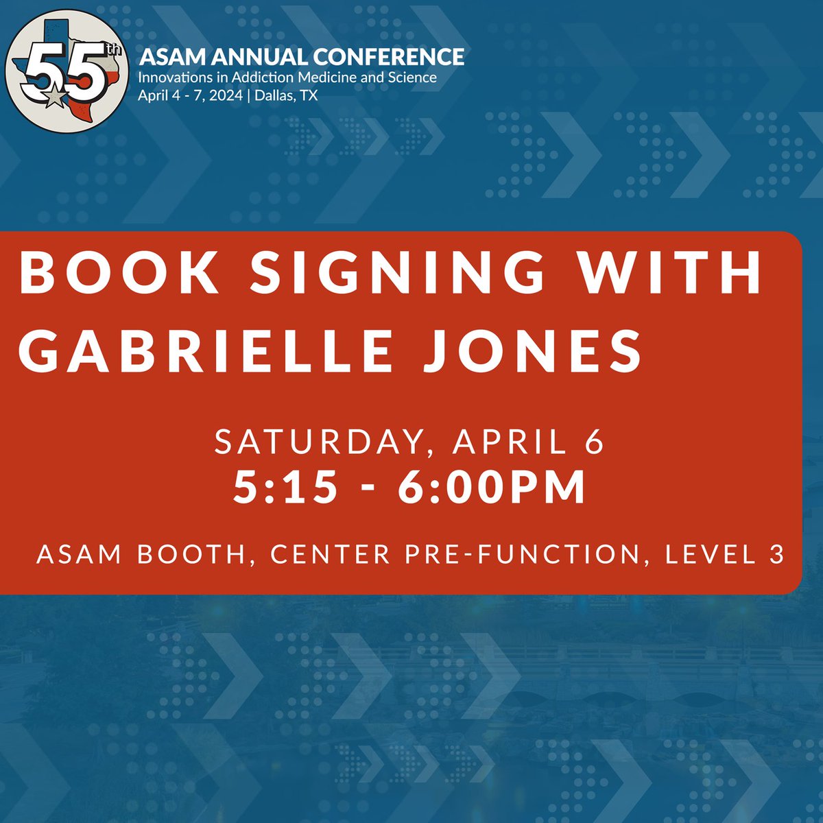 Catch ASAM's Diversity, Equity, Inclusion and Justice Award winner Dr. Gabrielle Jones at her book signing in 15 minutes! #AC2024 #ASAM #ASAMConference #AddictionMedicine