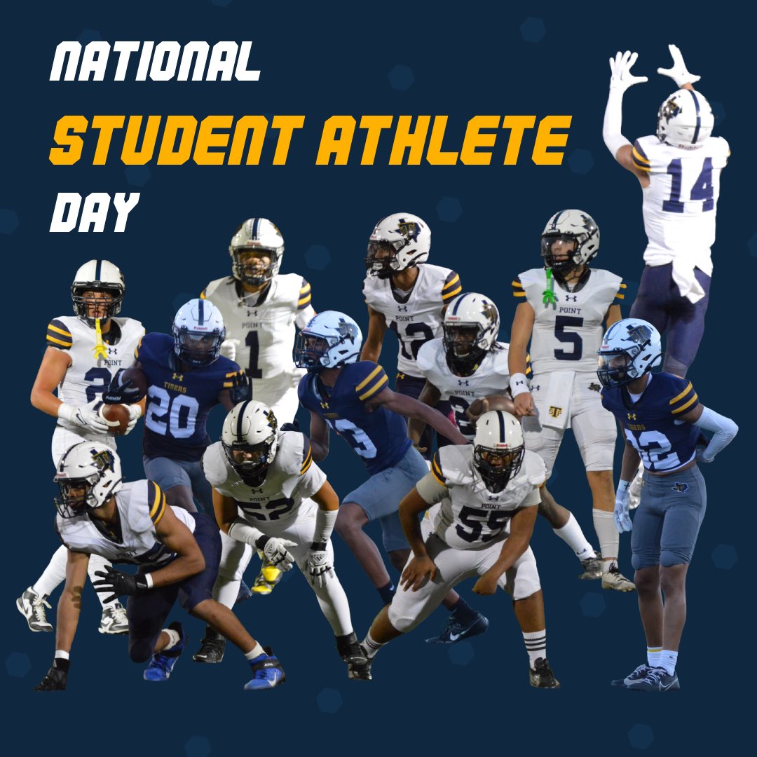 Happy National Student Athlete Day! Keep up the hard work and your dedication, Tigers, both on and off the field! You are a shining light! 👏🤩🐅🏈 #StudentAthleteDay #POINTFootball