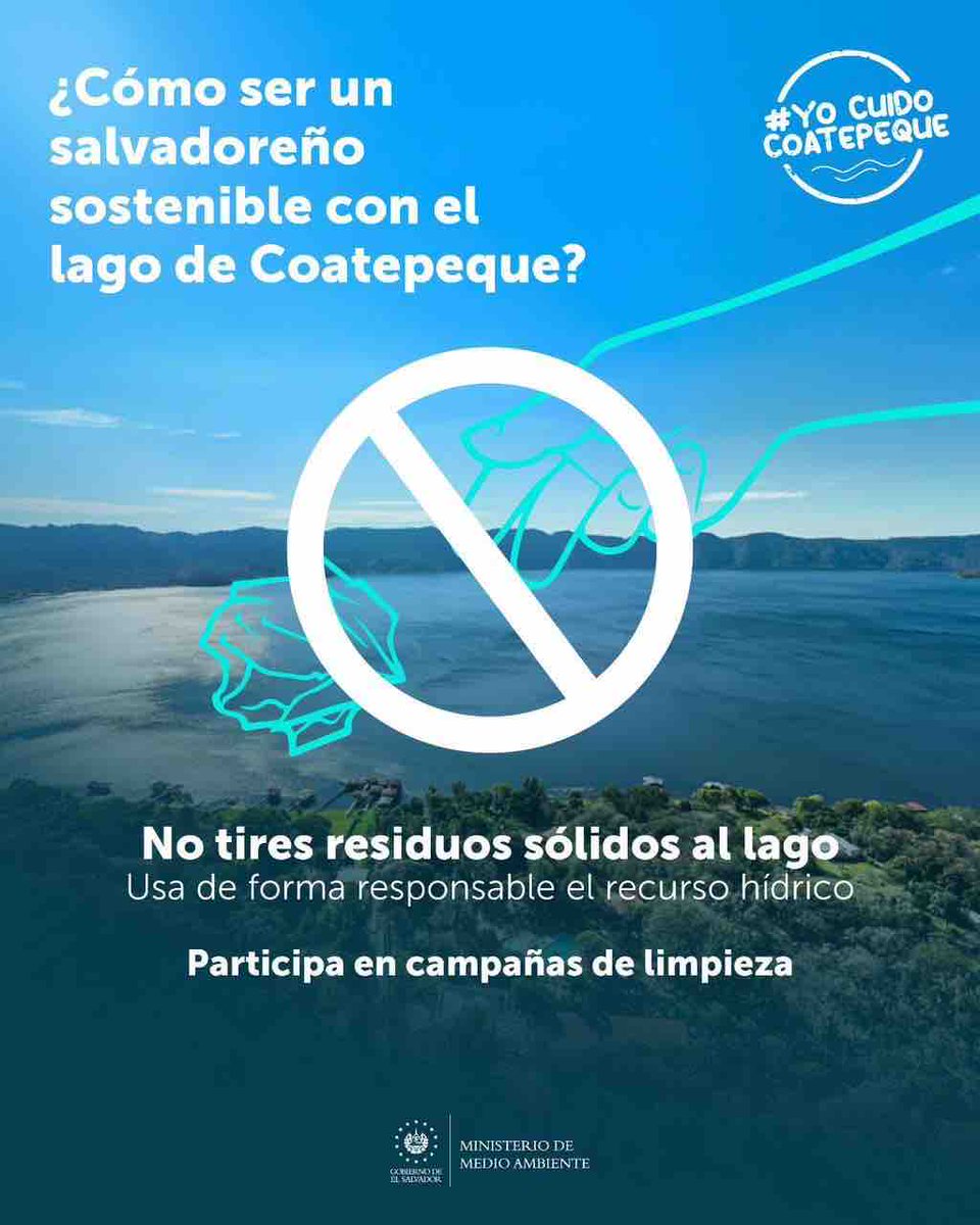 El lago de Coatepeque es más que un cuerpo de agua; es un sitio de relevancia para la conservación de la biodiversidad y los ecosistemas. 

Reacciona con un 👍🏼 si eres un #SalvadoreñoSostenible.

 #YoCuidoCoatepeque