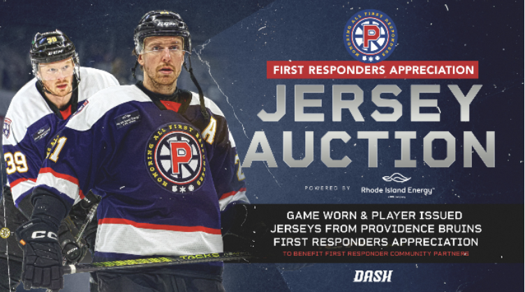 The @AHLBruins First Responder Jerseys are LIVE! A portion of the proceeds from this auction are going to their First Responder Weekend Charity Partners. Get in the Game >> w.winwithdash.com/bruins