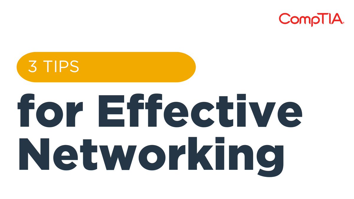 Professionals across all industries might intend to network but shy away from it because they don’t know where to start. Here are a few ways you can become better at networking: s.comptia.org/3Tora5D