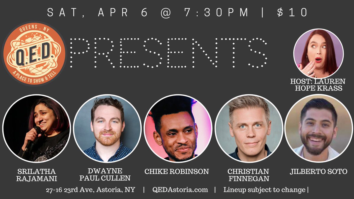 Tonight at @QEDAstoria, I’ll be debuting a joke that’s going to turn everything around for me. You can say you were there! 7:30pm, folks. qedastoria.com/products/qed-p…