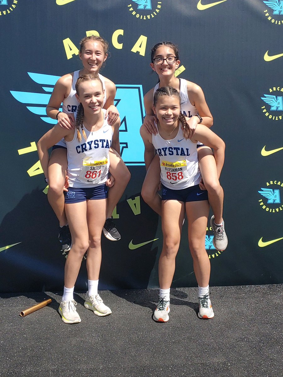 Girls finished 12th in the open section of the Distance Medley Relay at the Arcadia Invitational with a new school record time of 12.31.83.