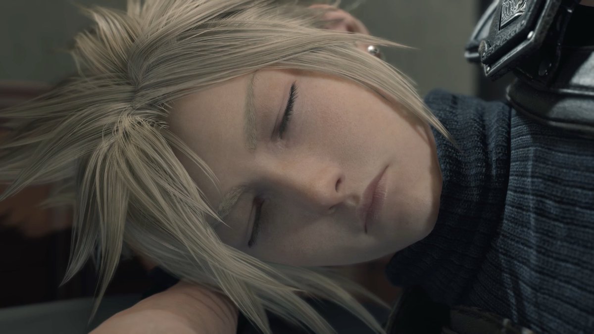 He is so beautiful when he sleeps … so perfect, I can almost hear him breathing … #CloudStrife