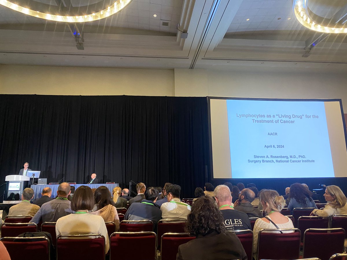 Day 2 of the 2024 American Association for Cancer Research @AACR : Steven Rosenberg @theNCI on lymphocytes as living drugs against cancer! 1976->2024 #immunologymatters #changingwhatspossible #AACR2024