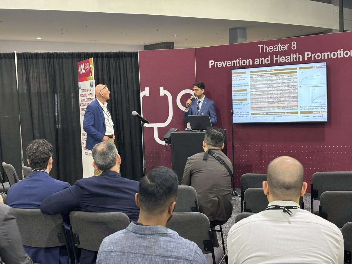 Grateful for the opportunity to share insights at #ACC24 on the association between circulating #ketone bodies and cardiovascular outcomes, based on the UK Biobank study. A big thank you to all who attended! <a href="/ACCinTouch/">American College of Cardiology</a> <a href="/wakehealthHM/">Hospitalists at Atrium Health Wake Forest Baptist</a> <a href="/AtriumHealthWFB/">Atrium Health Wake Forest Baptist</a> <a href="/DrMichaelShapir/">Michael D. Shapiro</a> <a href="/CardioMDPhD/">Leandro Slipczuk</a>