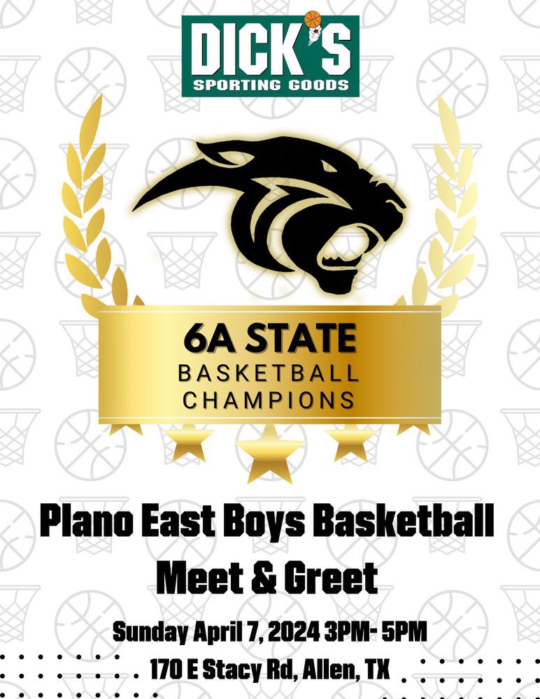 Come and meet the Champs tomorrow at 3 in Allen at Dicks sporting goods. We are going to sign autographs, meet greet, and take pictures with our fans.