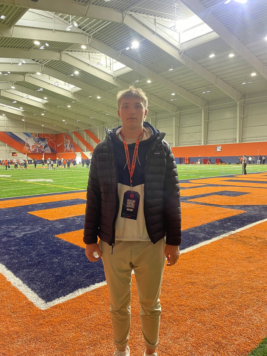 Had a great day @CuseFootball today! Thank you for having me @FranBrownCuse @WRCoachmj @allpraisesdue7 @AlexKellyCuse