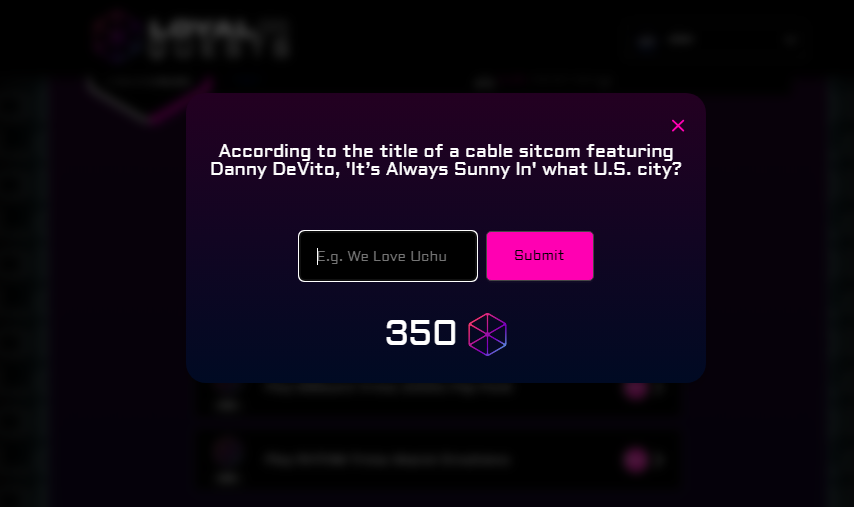 Answer : Philadelphia        🫵💵🫵

💵 Task is Very Easy 💵

Register : loyalfi.xyz
Code : ybhs30RjZ6

Login onunblocked.com/arcade Burn LOOT

<a href="/onunblocked/">Unblocked 🟣 $LOL</a> <a href="/uchuspacecolony/">Uchu Space Colony 🟣 $LOL</a> <a href="/billboard/">billboard</a>
$LOL $UCP $LOYAL $MEME $SOL $PARAM $BLOCK $PIXIZ $TRIP $BUBBLE