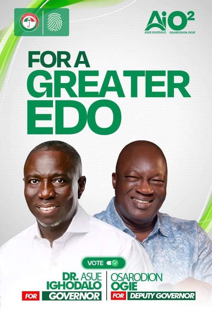 EmokpaG6427's tweet photo. If you desire experience, visionary, people-centered, transparent and accountable leadership that fosters unity and inclusiveness in Edo State, then Asue Ighodalo and Osarodion Ogie are your top choice. 

#TeamAiO²
#MenWeySabi
#Edo2024 https://t.co/DhtS5DZ7vS
