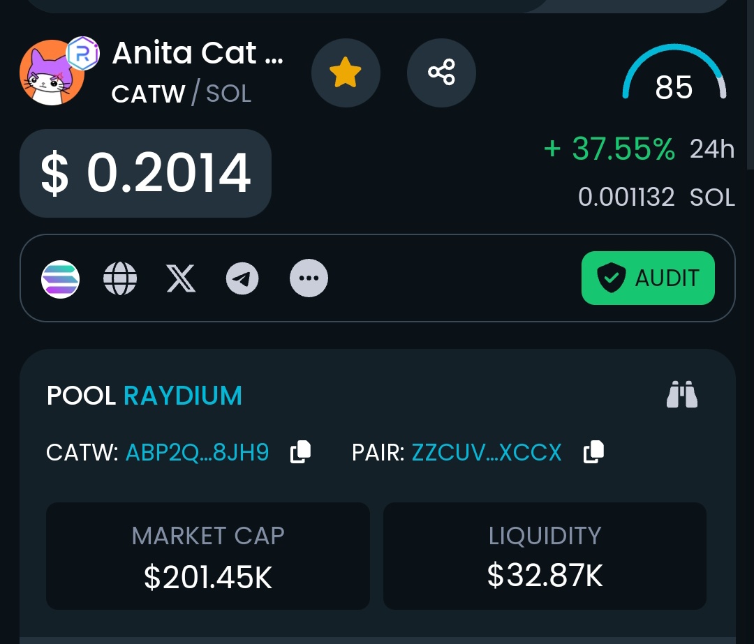 $CATW Anita Cat Wynn 💥😾

DEXTOOLS NEW SOCIALS UPDATED ( COMMUNITY TAKEOVER ) ✅ #AnitaCatWynn #Solana #CATW

dextools.io/app/en/solana/…

t.me/AnitaCatWynnSOL