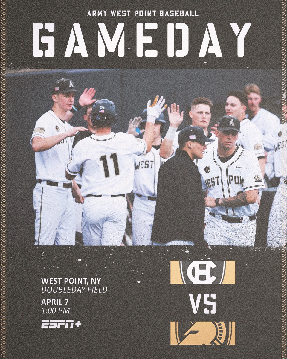Sunday Funday at Doubleday!

🆚 - Holy Cross
📍 - West Point, NY
🏟️ - Doubleday Field
⏰ - 1:00 PM
📺 - es.pn/3RySNFr
📊 - bit.ly/490Yapi