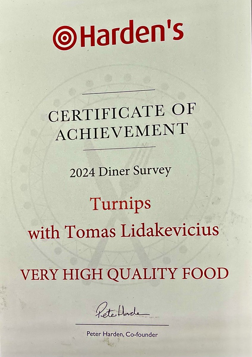 Turnips Borough Market (@turnipsborough) on Twitter photo Congratulations to Tomas and his team for another outstanding award from <a href="/HardensBites/">Harden's Guides</a> @boroughmarket. The restaurant goes from strength to strength. Congratulations to Tomas and his team for another outstanding award from <a href="/HardensBites/">Harden's Guides</a> @boroughmarket. The restaurant goes from strength to strength.