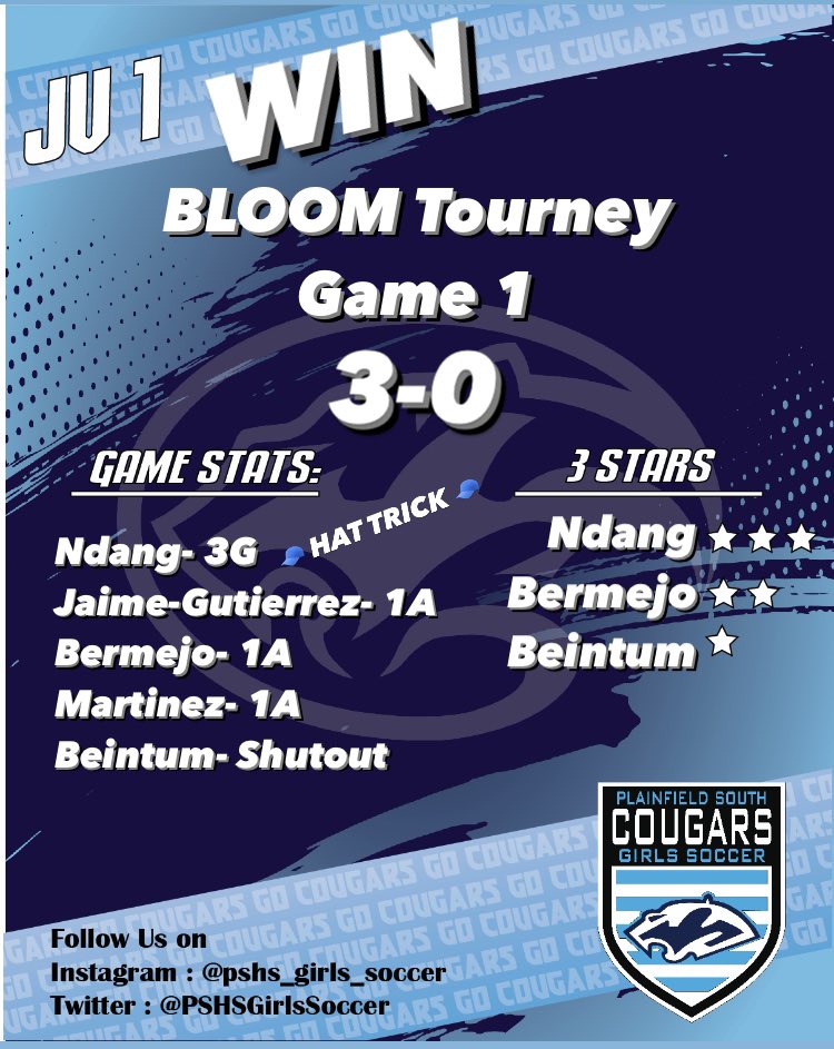 JV Bloom Tournament Game 1 Win!!