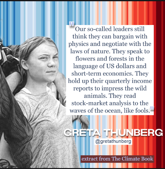 CodeRedEarth's tweet photo. Physics and the laws of nature speak louder than the fools that lead us.   They don't have McKinsey to run their propaganda but they are more powerful than the voices of every human fool that has ever been. 
#ClimateEmergency 
@gretathunberg arrested at the Hague
because dystopia https://t.co/WUBYDHekRt