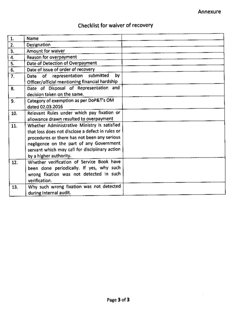 h_pongilath's tweet photo. Waiver of recovery of excess payment made to Government Employees upto ₹2,00,000/- by Financial Advisors of Department – Guidelines for FA of Department to waive recovery upto ₹2,00,000/- Finance Ministry OM dt 01.04.2024
#excesspayment
#recovery
#finance https://t.co/0l3CDliGO6