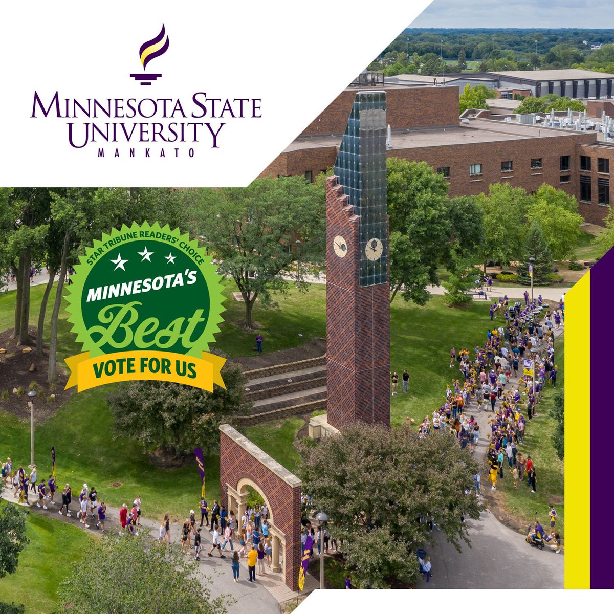Show your Maverick pride! Vote every day for Minnesota State Mankato as Minnesota’s Best College/University and for the Mavericks as the Best College Sports Team. buff.ly/43v2R9D