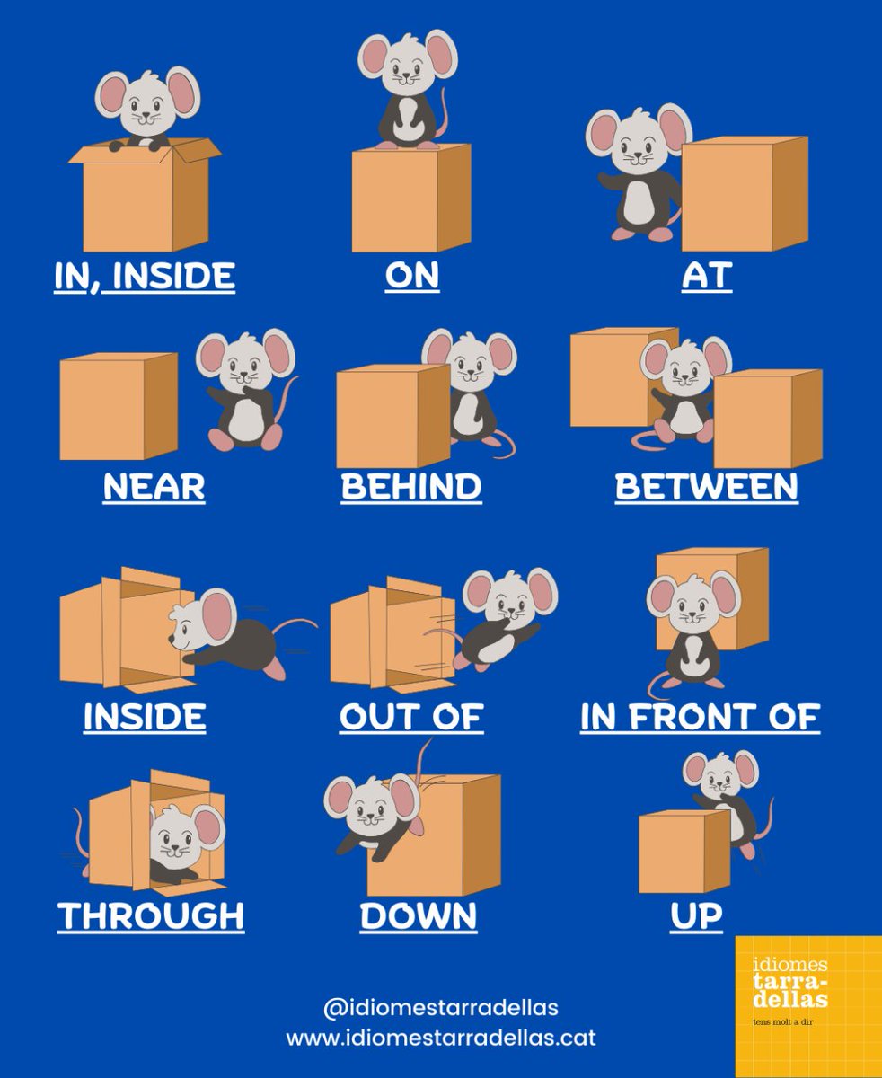 Prepositions are always a headache... today we show you some of them in a very graphic way.
We hope you find it useful!😁.
#academia #idiomes #academiaidiomes #grammar #prepositions #English #englishisfun #help #lescorts #eixample #esquerraeixample #barcelona #idiomestarradellas