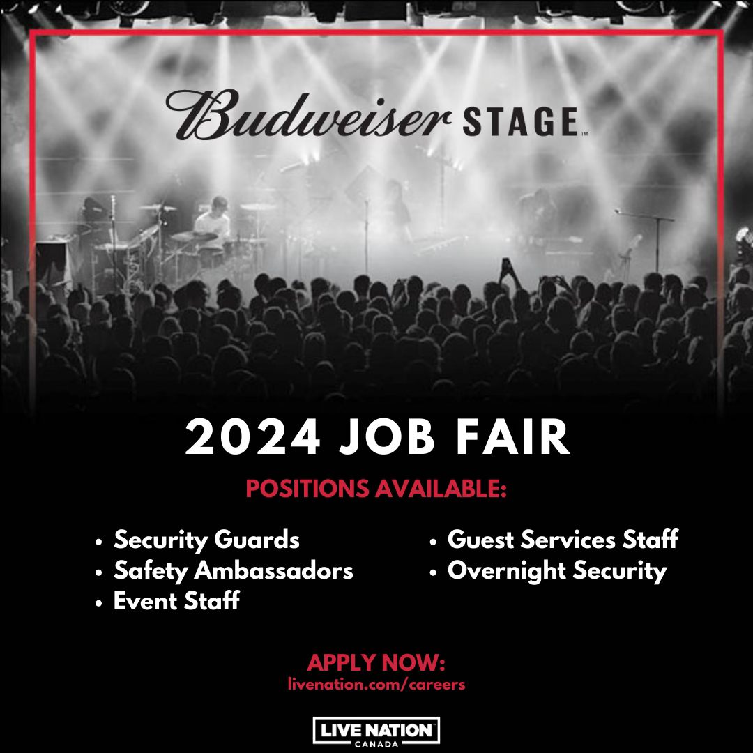 REMINDER ⚠️ It's that time of year again...we're hiring for our 2024 season 🎵 Join us at our Job Fair on April 6th and 7th at The Lounge at Live Nation! 📍 2 Snooker Street ⏰ 10AM – 4PM ℹ️ bit.ly/3IKo7P6