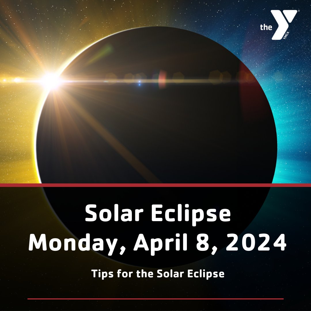 ymcali's tweet photo. 🌞✨ Heads up, everyone! 🌑 On Monday, April 8th, get ready for a breathtaking solar eclipse! 🌕🌒 We're here with some tips for safe viewing! 🌌 

#YMCALI #SolarEclipseTips  #SolarEclipse #April8th #SafetyTips https://t.co/x7XFdM8SQ0