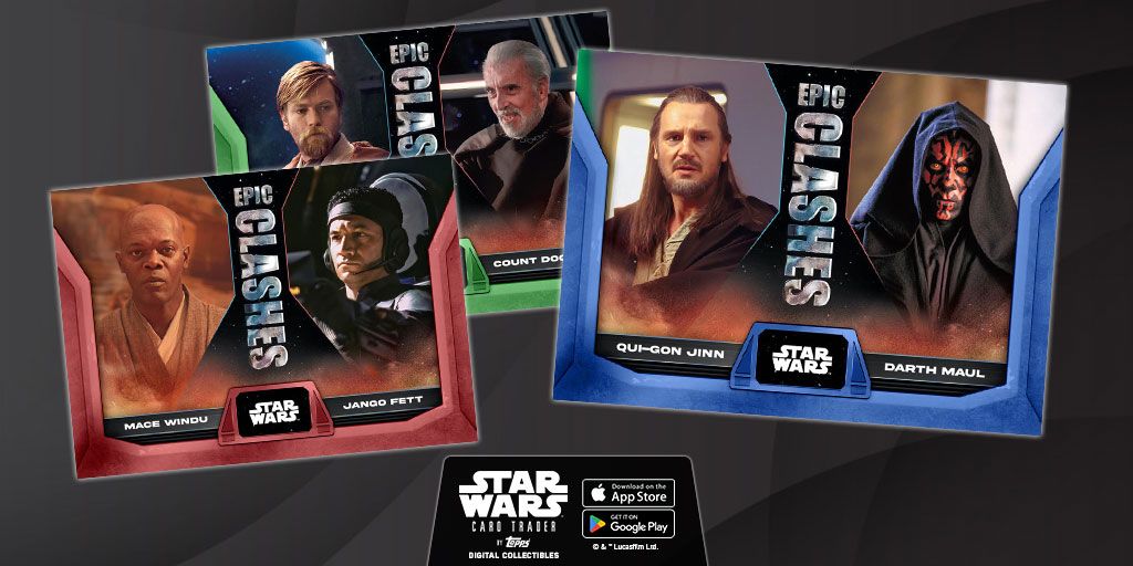 A new Topps Star Wars - 2023 subset arrives in Star Wars: Card Trader Today! Collect Epic Clashes today! buff.ly/43JvlfM