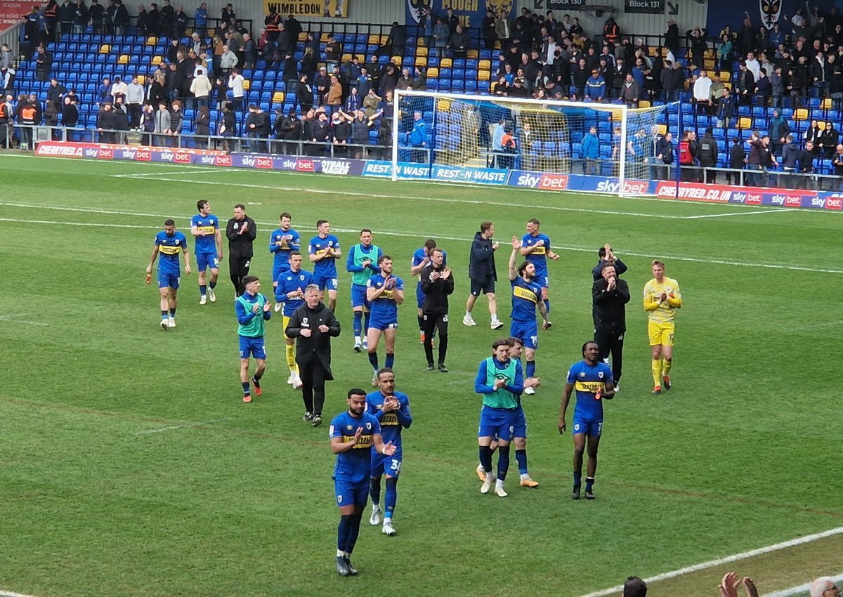 Get in! We won 1-0 thanks to that perfectly placed header by @omarbugiel might have a little dance round my living room to celebrate 😇💛💙 not sure where 8 mins added time 1st half & 11 mins 2nd half came from! How to shatter a Womble! #AFCW #AFCWimbledon