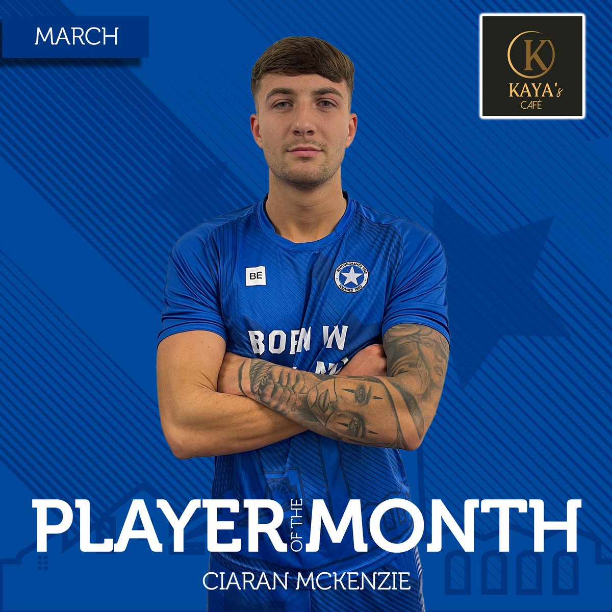 Congratulations to Ciaran McKenzie who is our Player of the Month for March sponsored by Kaya’s Cafe. Well done Ceegs 👏🏼💙