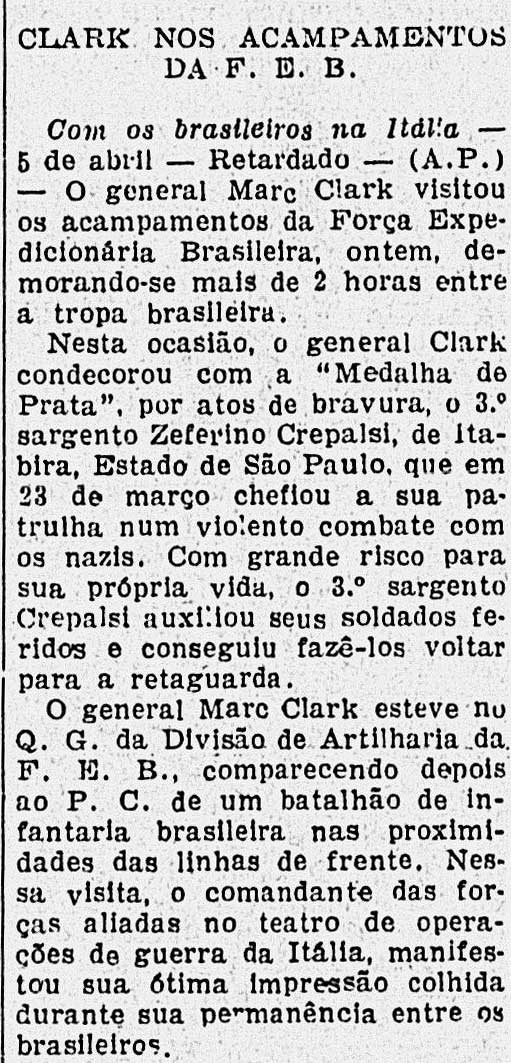 sentandoapua's tweet photo. Notícias da 2ª Guerra: 08ABR1945-Clark nos acampamentos da FEB https://t.co/rGaJYThltR
#ABR45 #CorreioDaManhã #WWII #FEB #MarkClark #USArmy @exercitooficial @feb_brasil @MuseuANVFEBBH @anvfeb @USArmy https://t.co/3H39tyGwjX