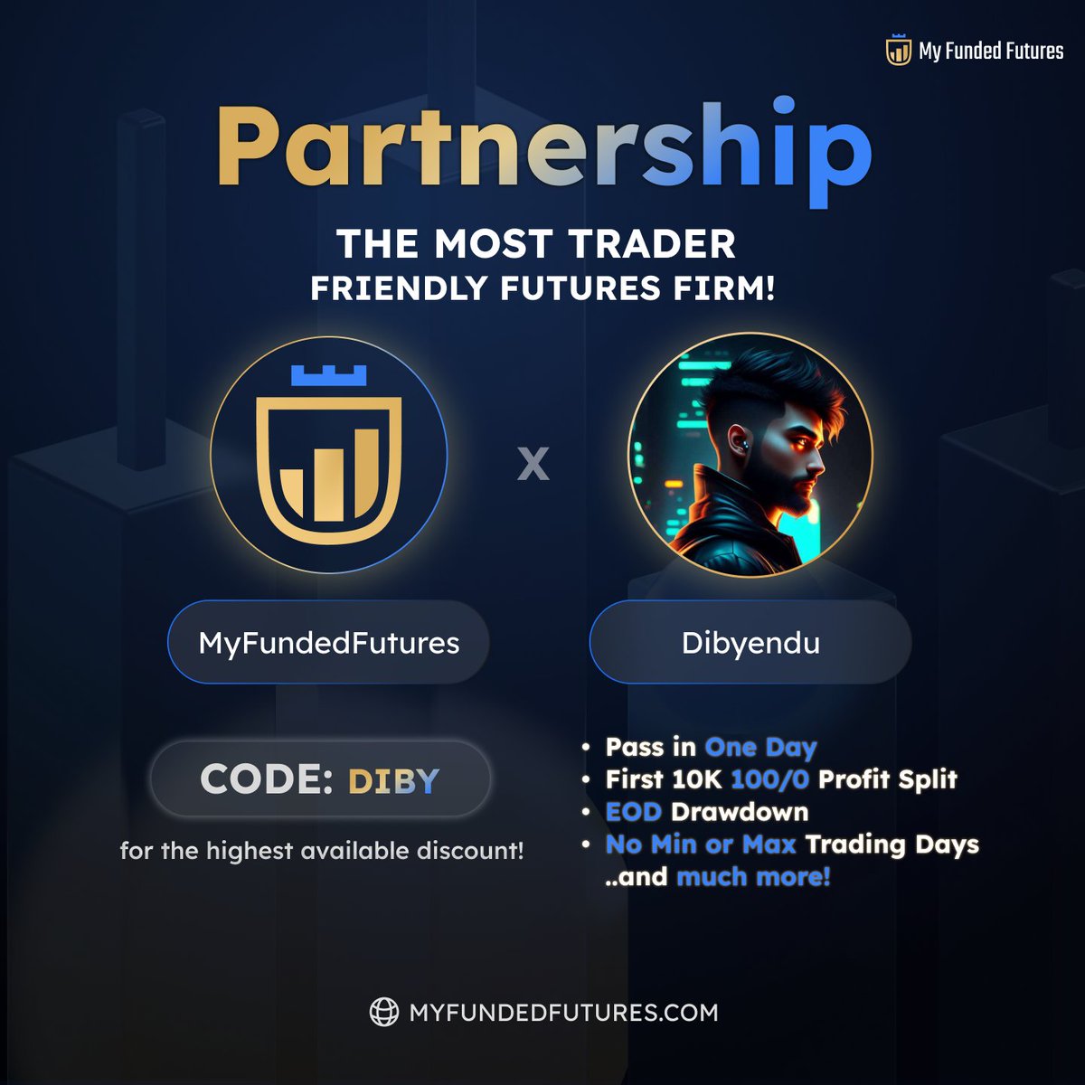 🚨Partnership Giveaway Alert 🚨 

🔥🎁3x Starter Plan Accounts🎁🔥

Follow all of the steps to ensure you participate!

Instructions:

🔳 Follow 

@Diby_ICT
@MyFundedFutures

🔳 Like and Retweet this post.  

🔳 Tag 3 friends to participate. 

🔳 Create an account from here…