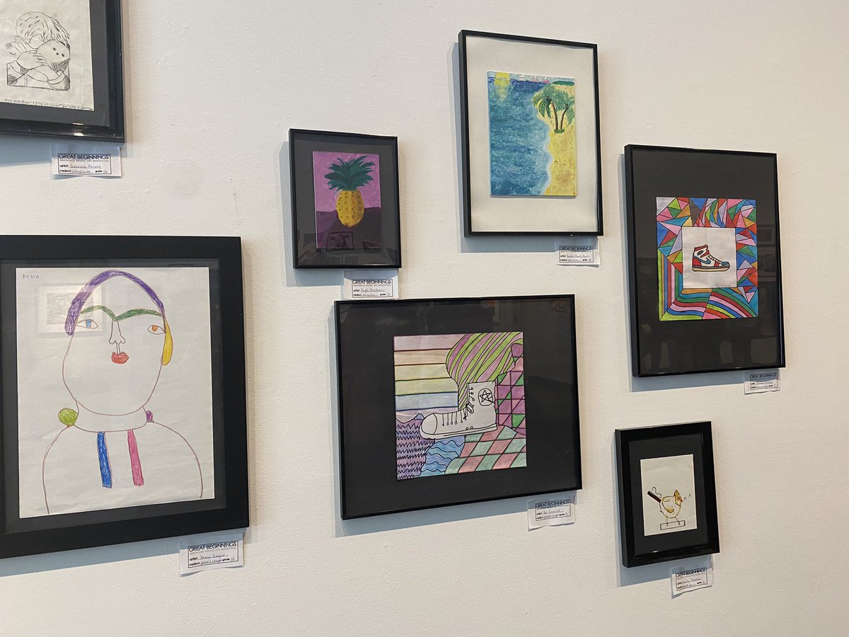 ArthurVoaden's tweet photo. Our Vikings hung their own art pieces to prepare for the grand opening today of #GreatBeginnings art show at @STEPACDOTCA @TVDSB @TVDSBart #art @stthomasproud https://t.co/ACz5z3JOG7