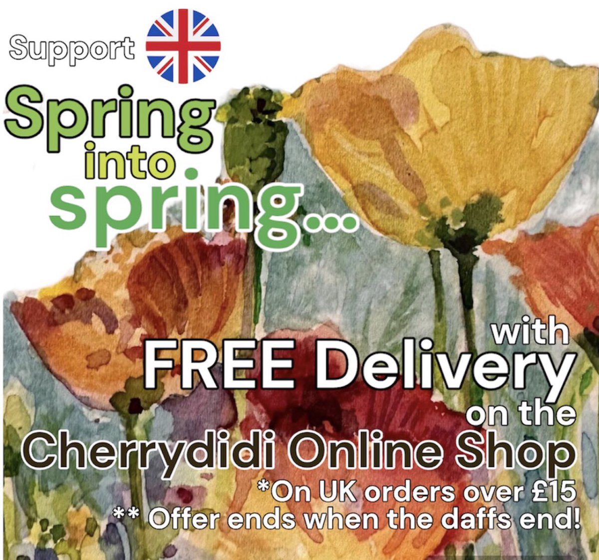 FREE DELIVERY Offer ends when the daffs end! cherrydidi.com @CherrydidiUK