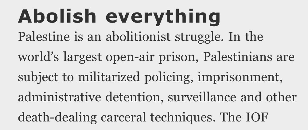 As zionists expand prisons for Palestinians, we repeat: “Palestine is an abolitionist struggle.”