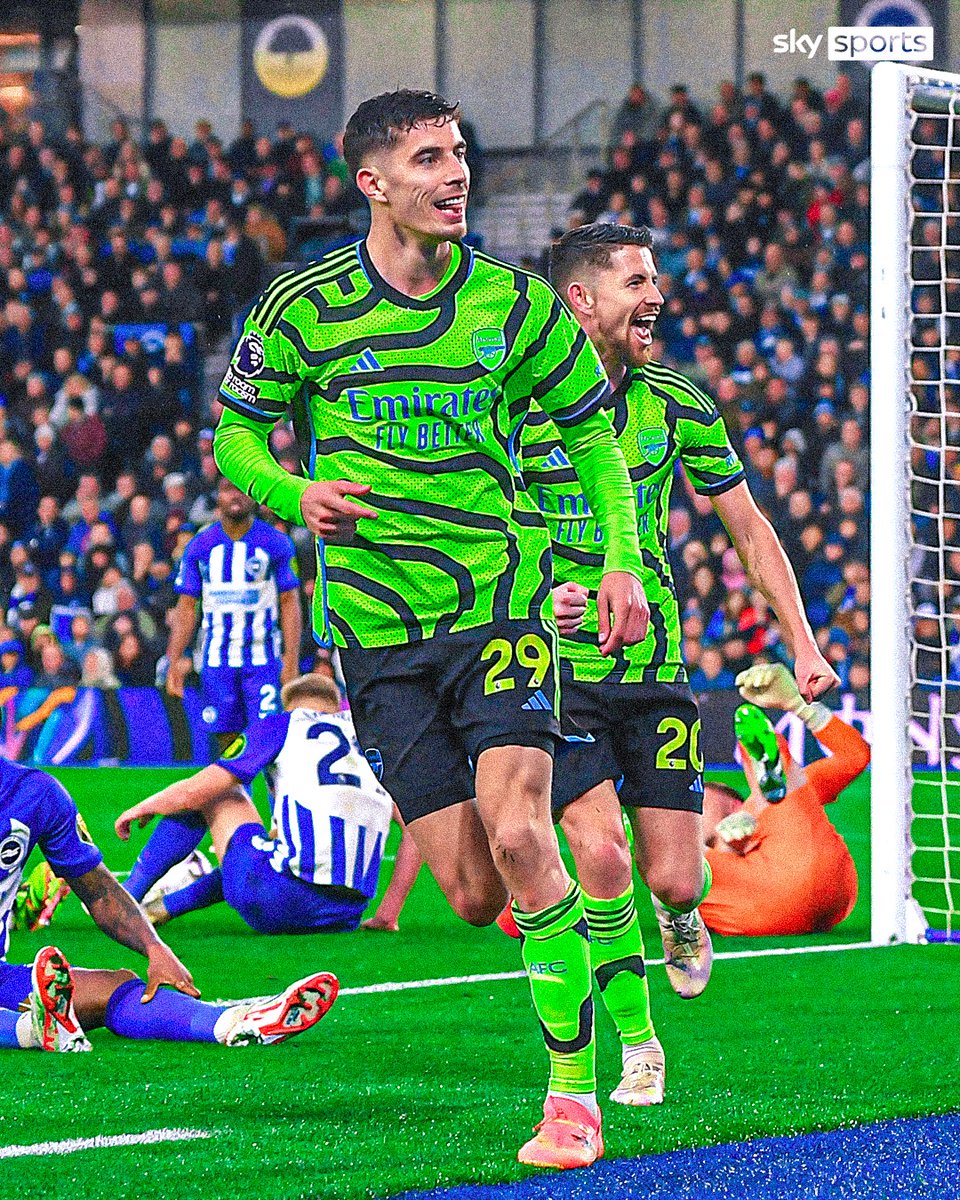 SkySportsPL's tweet image. Kai Havertz now has his most prolific Premier League season EVER after scoring his ninth in 23/24  🔴

A player reborn at the Gunners ⚽💫