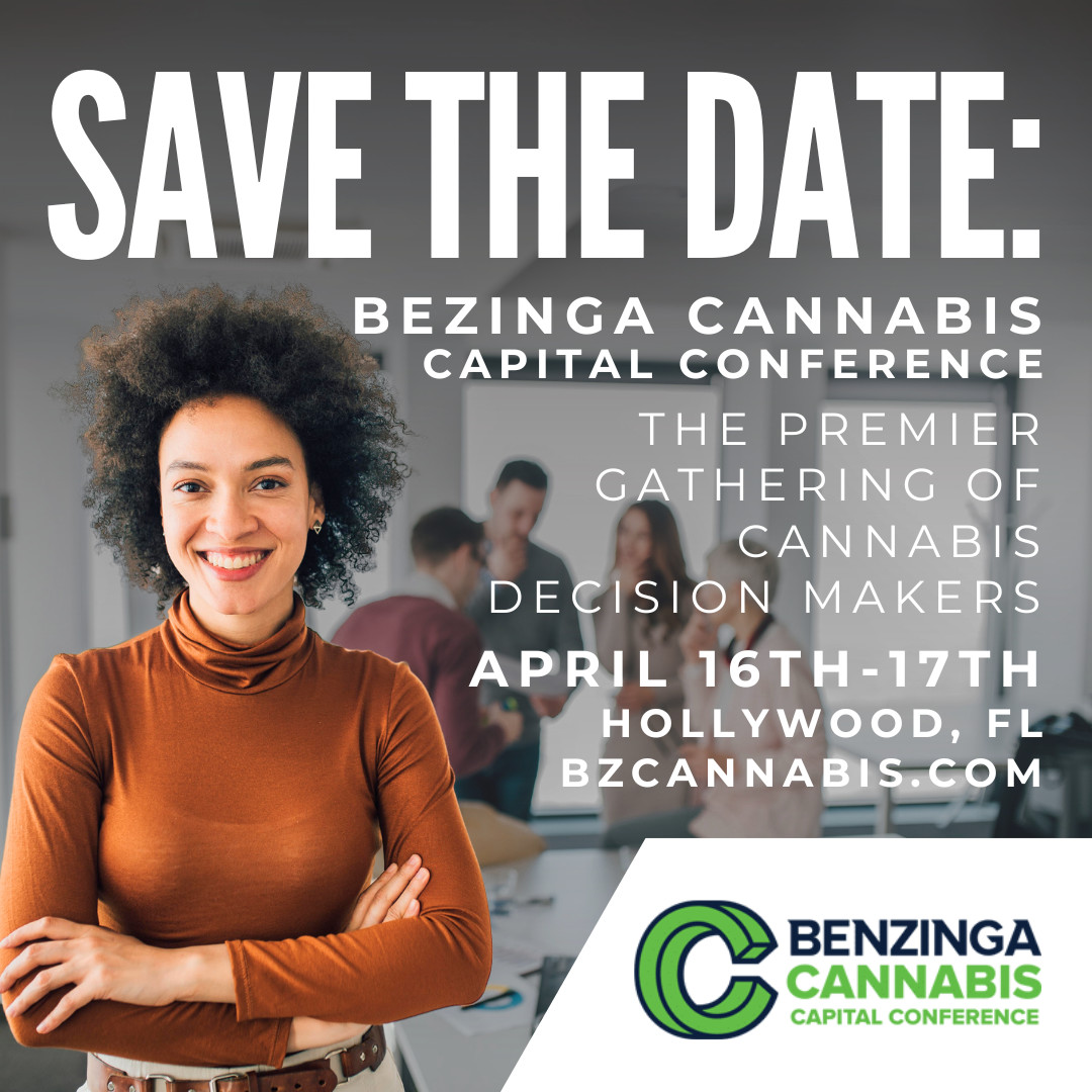Mark your calendars! 📆 The Benzinga's Cannabis Capital Conference is the place where cannabis deals and relationships happen! Come connect with us in Florida at The Diplomat. Learn more and grab your spot today: bit.ly/3ILPiZR 🔗