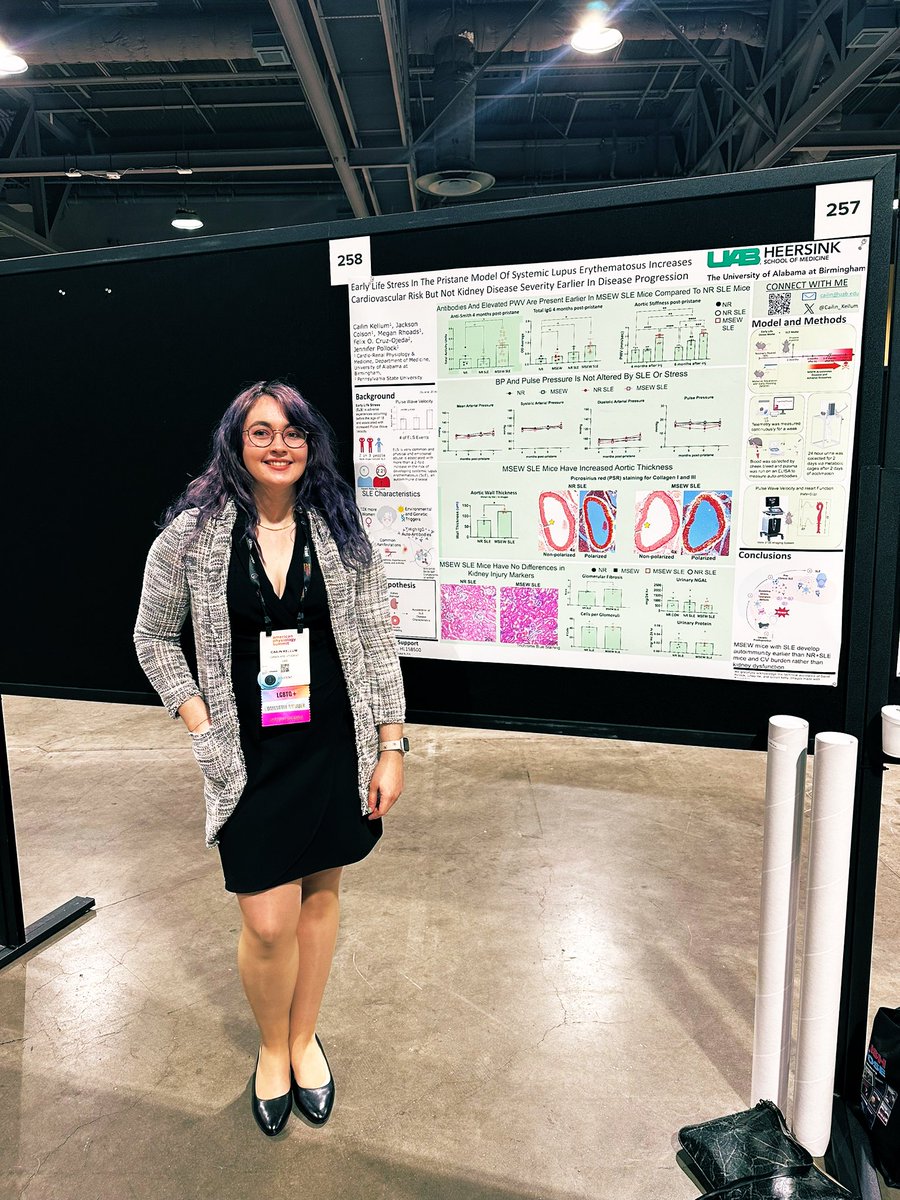 Stop by P0257 to see my poster presentation 'Early Life Stress in the Pristane Model of Systemic Lupus Erythematosus increases cardiovascular risk but not kidney disease severity in disease progression” and talk about future directions I see for a postdoc! @APSPhysiology #APS2024
