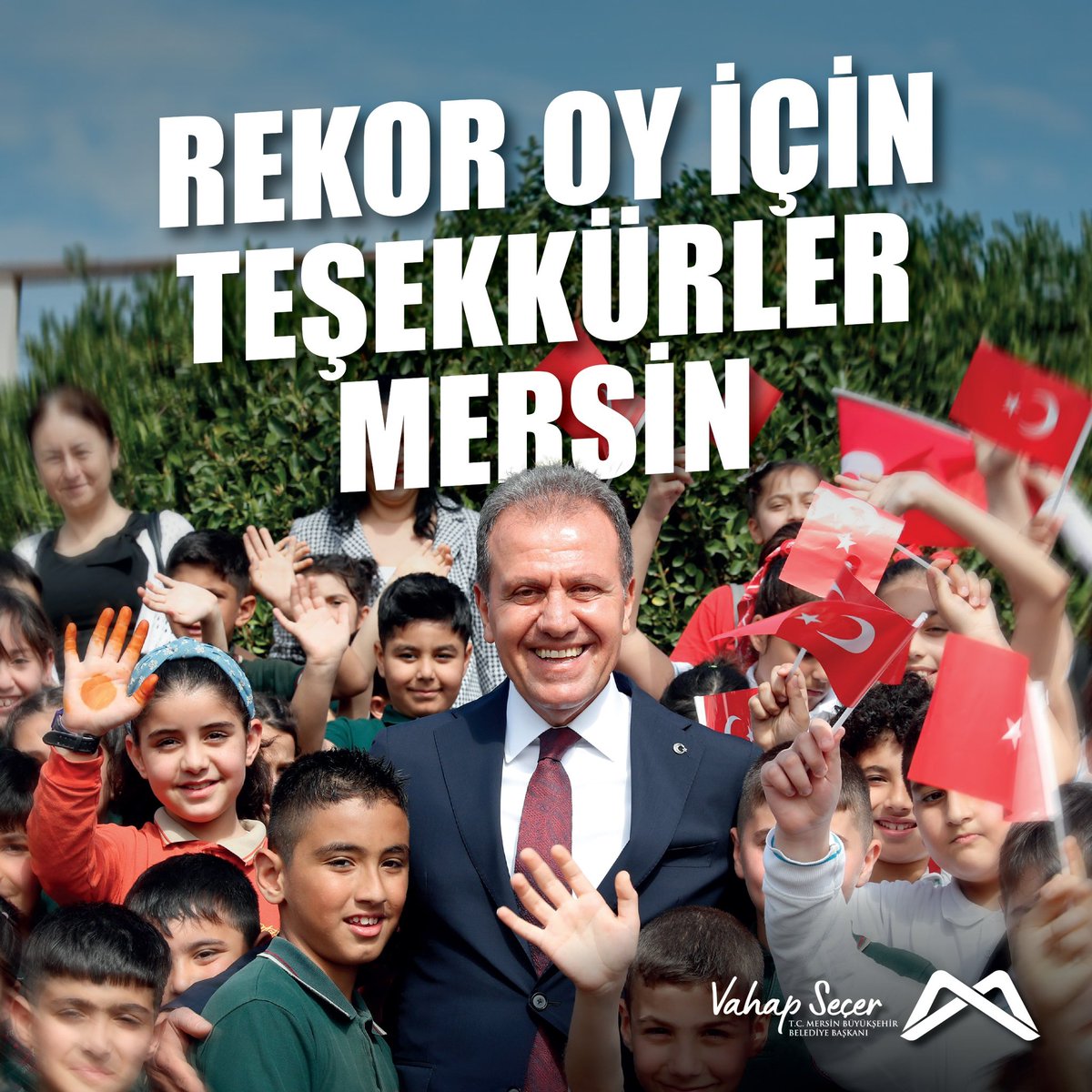 Teşekkürler #Mersin! Vatandaşlarımızın rekor oyla yüklediği sorumluluğun farkındayız. Yeni 5 yılımızda çok daha fazla çalışacağız ve güzel hizmetler yapacağız.🧿