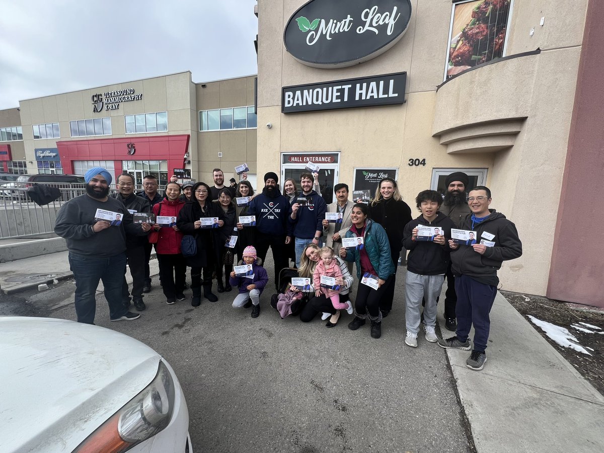 These are just some of the amazing folks who joined us for door knocking today. We are heading to the new Skyview riding today to Bring it Home @PierrePoilievre. Thank you to everyone who made it to support our team!!!