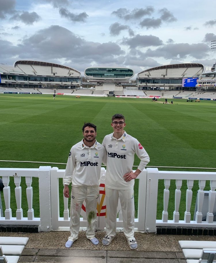 Great to see two of our players involved in @GlamCricket current game v Middlesex at @mcccricket arbennig 💙🖤🏏