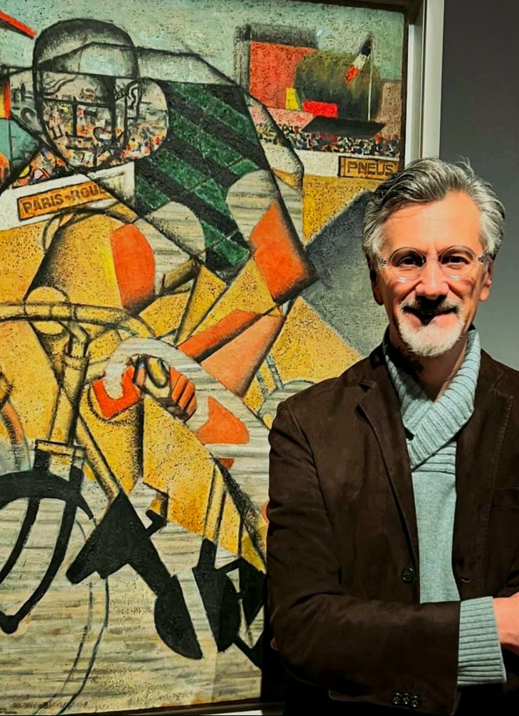En este Día internacional del #Deporte para la Paz y el Desarollo y a pocos meses de los juegos olímpicos de @Paris2024, visité la espléndida exposición sobre deporte y arte, en el @MuseeMarmottan. Aquí 👇 con un hermoso cuadro del pintor 🇨🇵 Jean Metzinger. ¡Buen sábado 🚴‍♂️🏃‍♀️🏇!