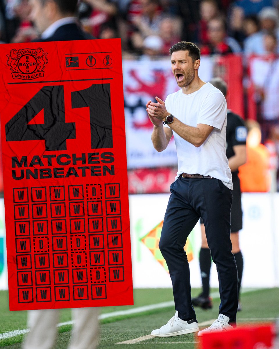 41 games without defeat. 🤯⚫️🔴 #Bayer04 #Werkself
