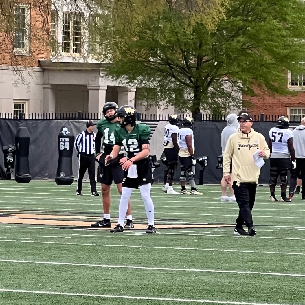 @Coach_Bumper with @WaltonRecruits 2024 SUPERSTAR QB @JHecklinski @WakeFB Spring Practice! #RaiderFbFam #BallDownBallOut hudl.com/profile/114824…