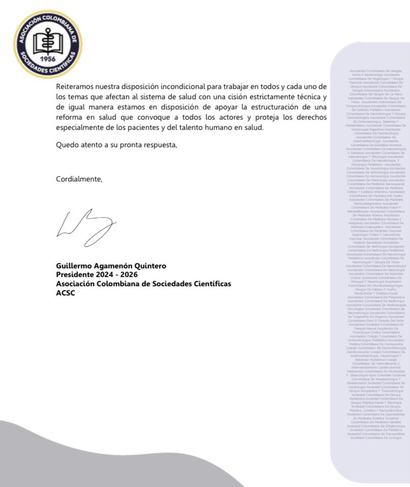 COMUNICADO A LA OPINIÓN PÚBLICAℹ️

Manifestamos las preocupaciones que surgen con relación a las decisiones que vienen siendo tomadas por el Gobierno, que afectan de manera directa el derecho fundamental de la salud, nuestros derechos laborales y ejercicio de nuestras profesiones
