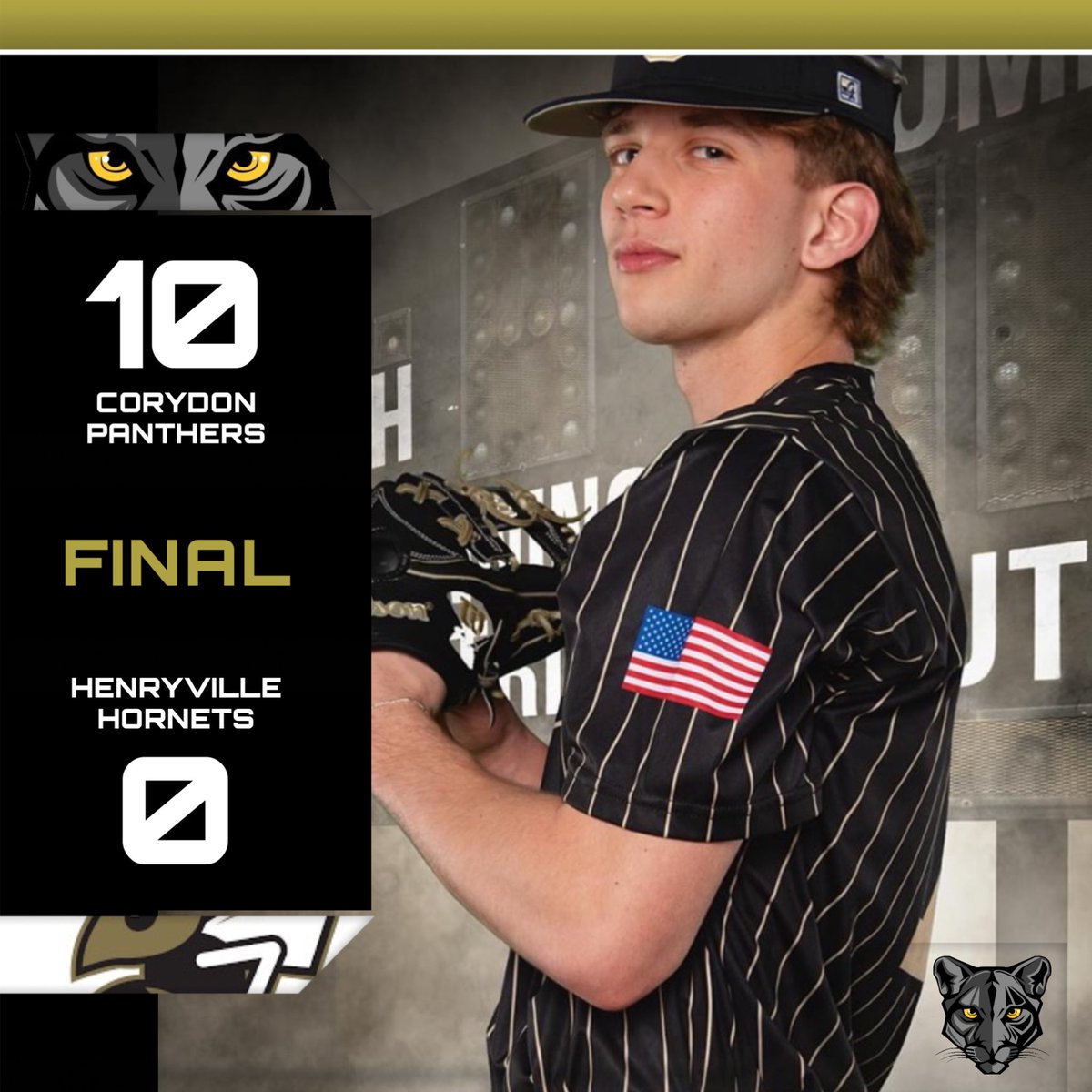 No Hitter!! Senior Carter Coffman goes 4 1/3 innings and Kylor Vest &amp; Nolan Erwin complete the 6 inning no hitter as the Panthers win 10-0!