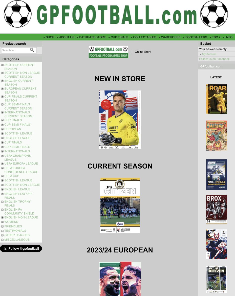 Visit our online football programmes shop gpfootball.com now 8327 different printed matchday programmes on sale.