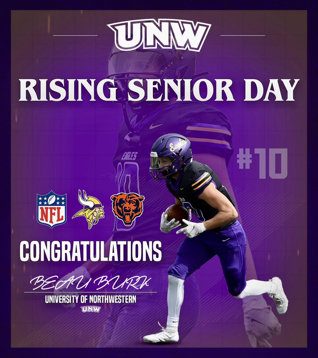Fun to see UNW Football’s Beau Burk working out for some NFL teams! 🦅