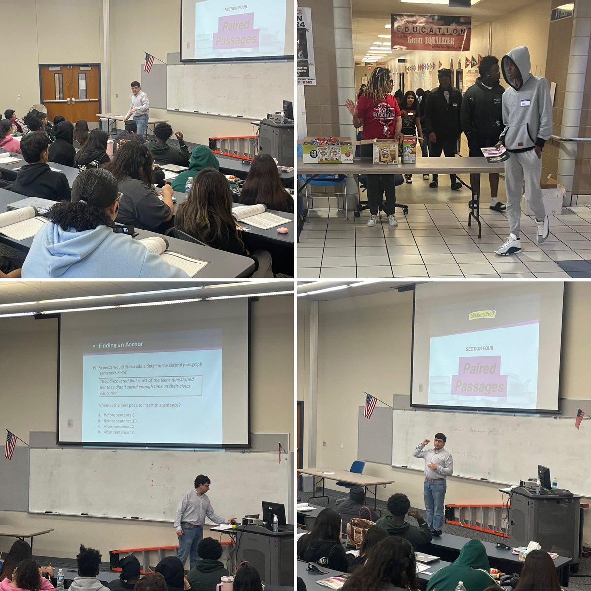 On a Saturday morning, our English I students engaged with @MasteryPrep for some final Think-Through strategies and tips for overcoming test anxiety as they prepare for EOC this Tuesday!!! Thank you @R10_GEARUP for always supporting our scholars! @Duncanville_HS #BTL
