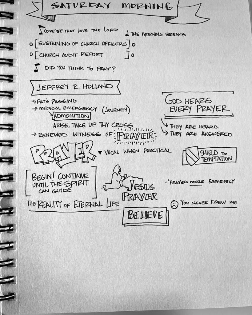 First session of #generalconference sketchnote recap