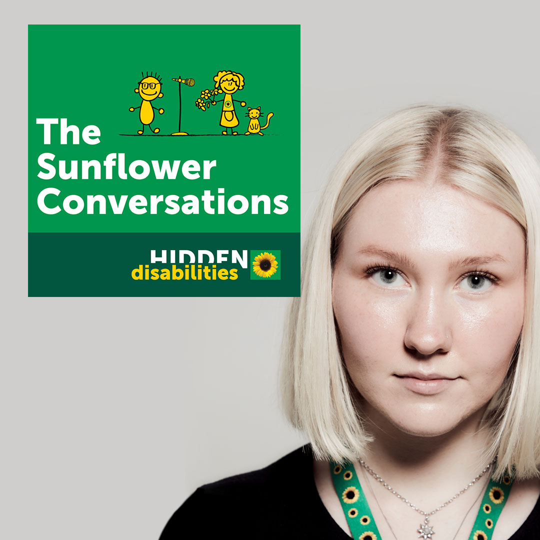 The Sunflower Conversations podcast - expand your understanding of #autism. 🌻 Autism with Maddie White bit.ly/45GkNxq #WAAW ALT. Photo Maddie White, a white woman with blonde hair. Logo: The Sunflower Conversations