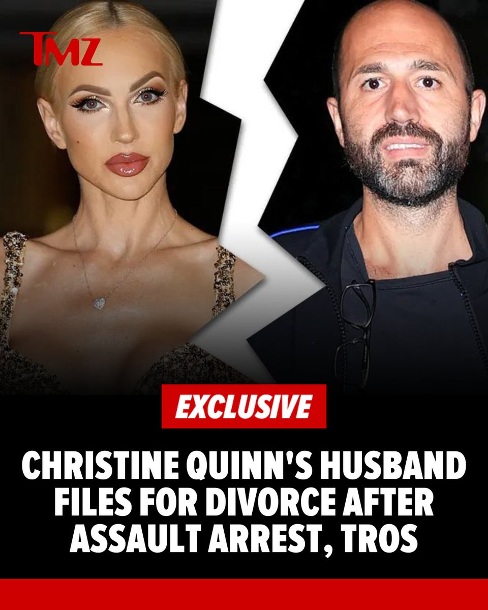 Christine Quinn's husband, Christian Dumontet, has just filed to divorce the #SellingSunset star.

All we know 👉 tmz.me/o5o4Ugu